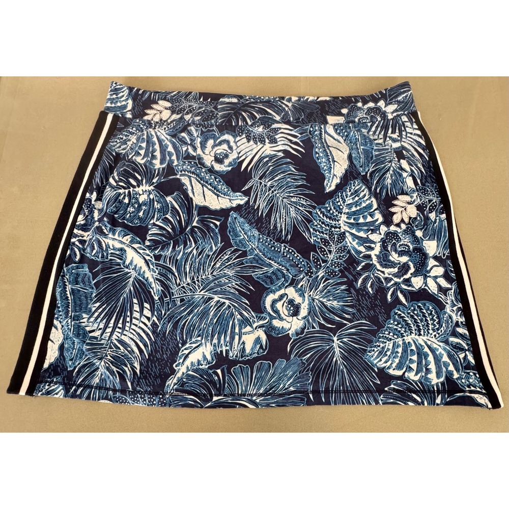 T by Talbots Skort Womens XL Blue Excellent Tropical Floral Active Skirt